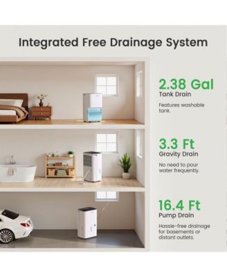 120 Pint Energy Star Dehumidifier with Drain Hose for Home, Basement & Large Space, 6000 Sq. Ft - intelligent Control