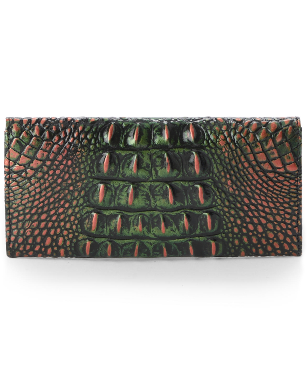 Brahmin Veronica Croc Embossed Leather Wallet In Green