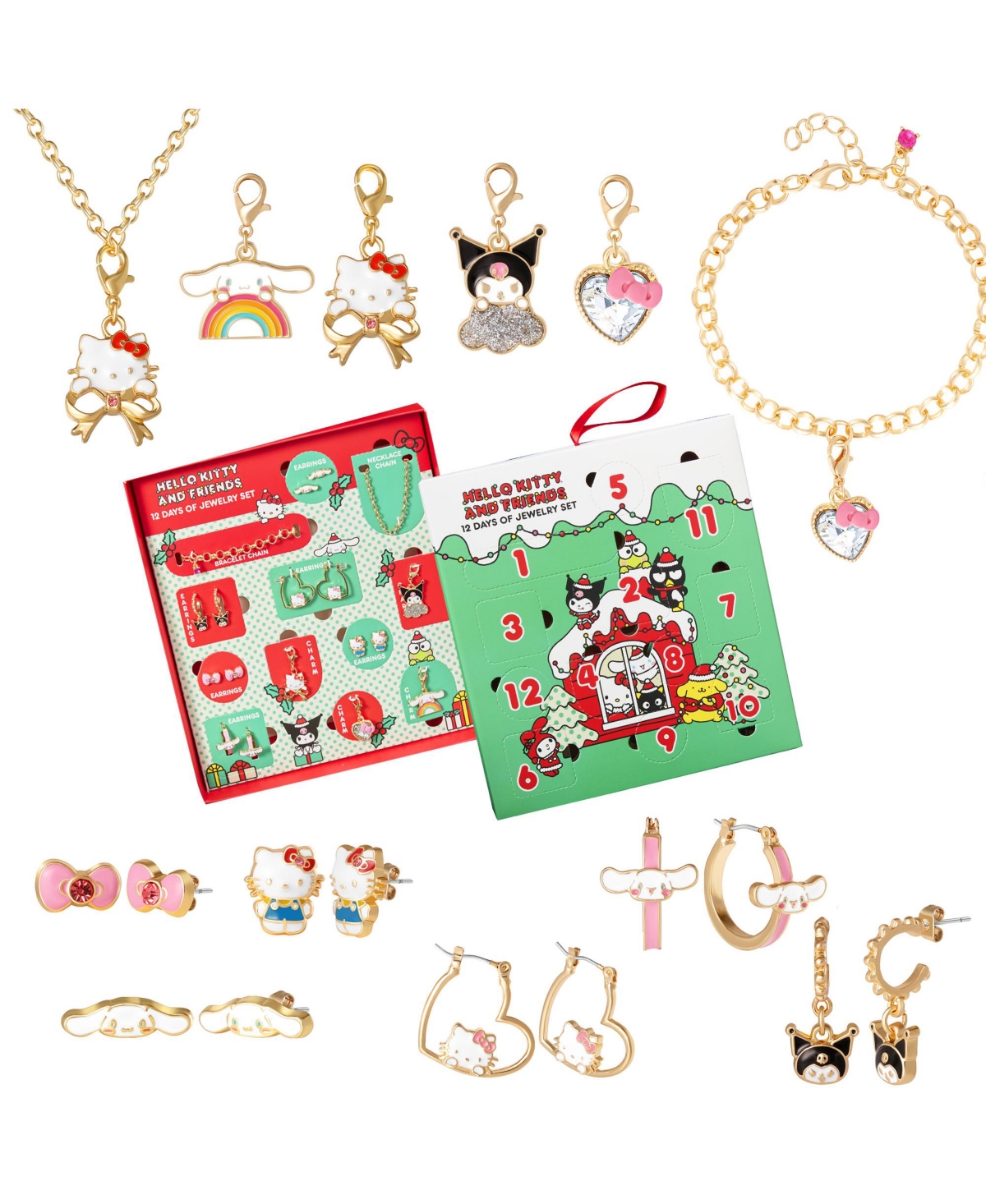 Sanrio Hello Kitty Fashion Advent Gift Collection: Mix & Match Charms, Earrings, Necklace Christmas Calendar Box Set