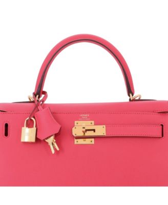 Pre-Owned HERMES Kelly 28 Handbag Pink Epsom with Gold Hardware