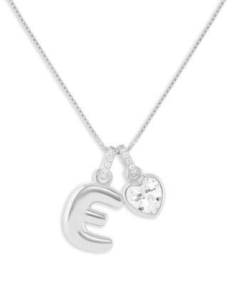 Holiday Lane Sterling Sliver Letter Initial Charm Necklace Macys Exclusive - E 15$
