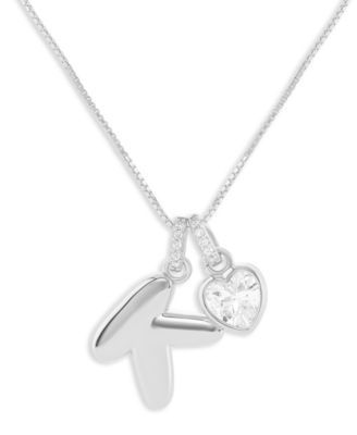 Sterling Silver Initial Charm Necklace in Holiday Ornament, Macy's Exclusive