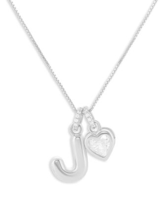 Holiday Lane Sterling Sliver Letter Initial Charm Necklace Macys Exclusive - J 15$
