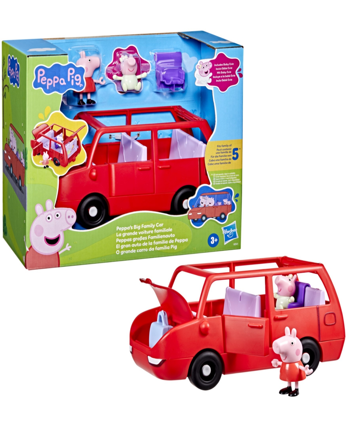 Peppa Pig Peppa's Big Family Car Playset In Transparent
