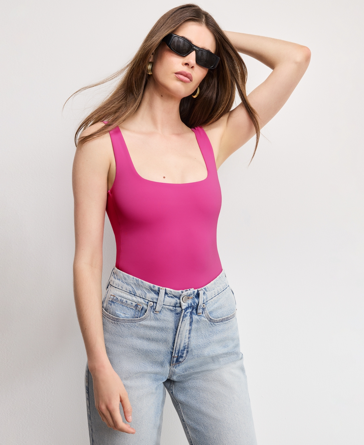 Good American Women's Scuba Modern Tank Bodysuit In Pink