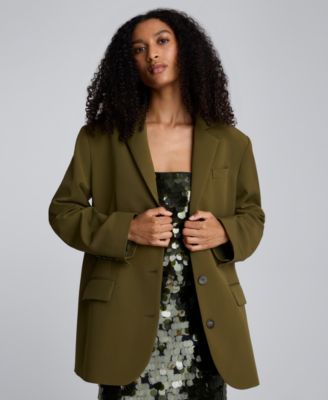 Women’s Luxe Stretch Twill Three-Button Boyfriend Blazer