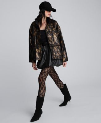 Women's Foiled Satin Puffer Jacket