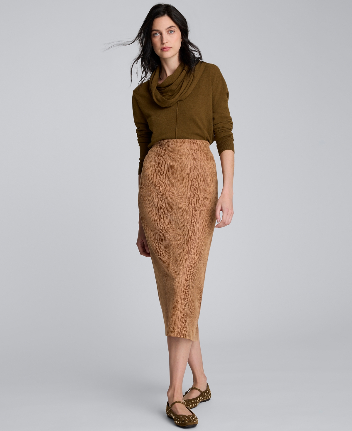 Kenneth Cole Women's Long Sleeve Scarf Sweater