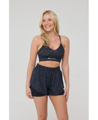 Women's Elite 2 in 1 Running Shorts - Black Leopard