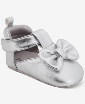First Impressions - Baby Girls Metallic Bow Shoes