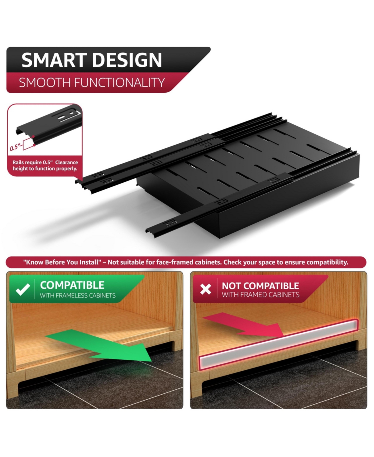 Sorbus 2 Pack Pull-Out Sliding Storage Rack for Kitchen & Bathroom