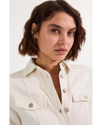 Women's Denim Midi Shirt Dress