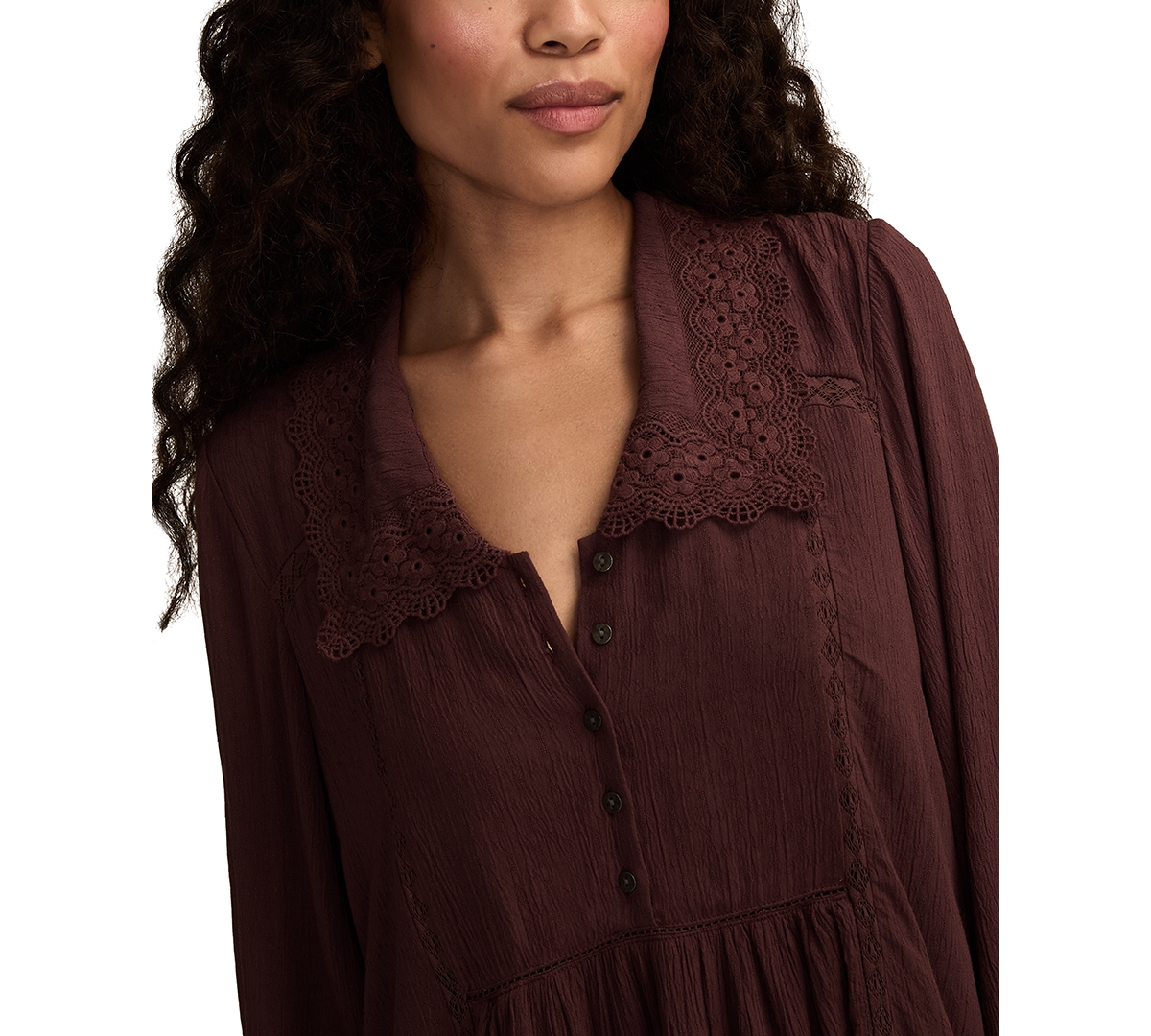 Lucky Brand Women's Peter Pan Collar Mini Dress