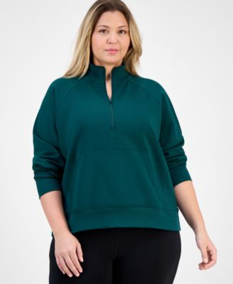 Macy's - Plus Size Quarter-Zip Raglan-Sleeve Top
