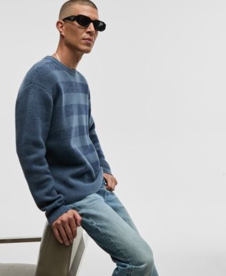 Men's Relaxed-Fit Rugby Stripe Sweater, Macy's Exclusive