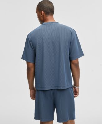 Men's Textured Knit Short-Sleeve T-Shirt, Macy's Exclusive