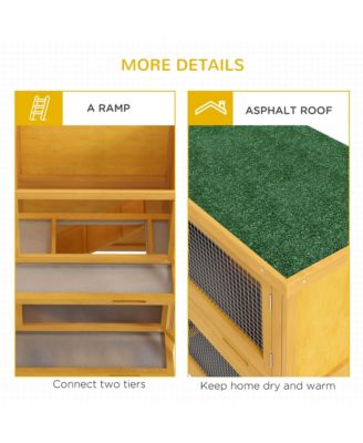 Wooden Bunny Hutch with Ramp, Indoor/Outdoor,