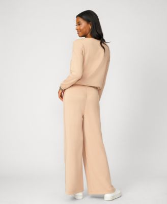 Boat Neck Top & Wide Leg Pant Lounge Set