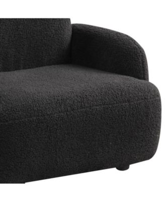 25.5"W Black Sherpa Bear-Shaped Kids Armchair