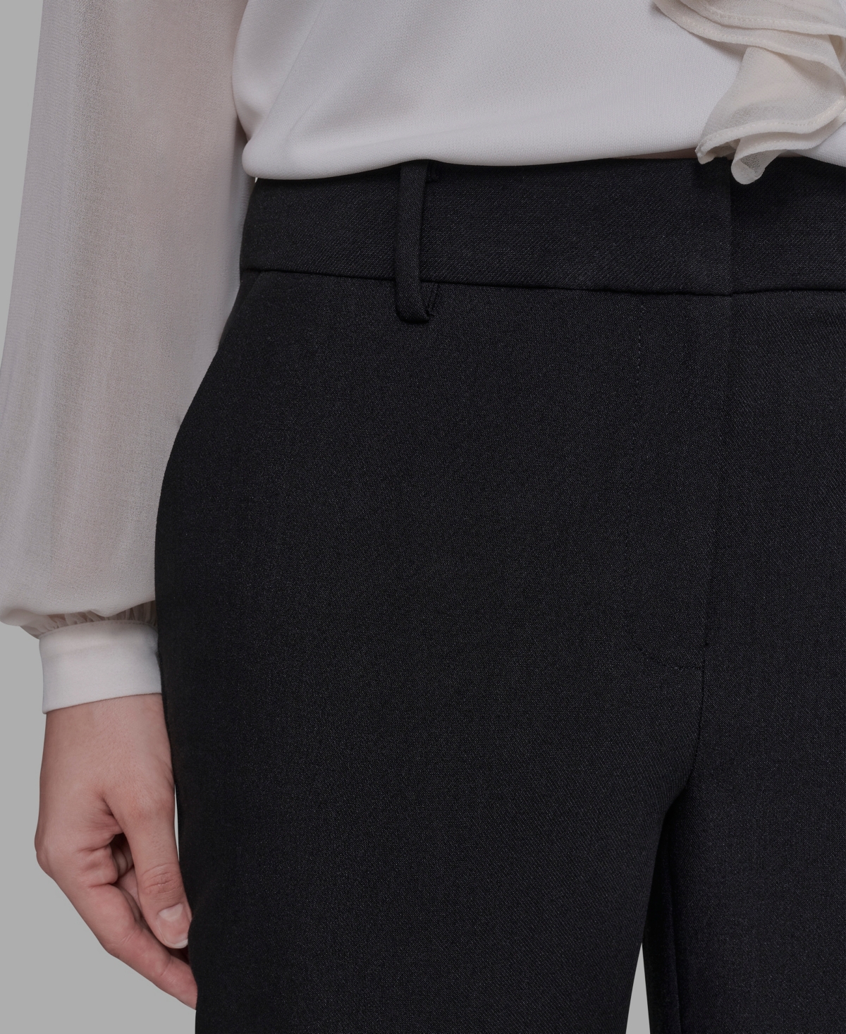 Karl Lagerfeld Women's Mid-rise Flared Pants In Black