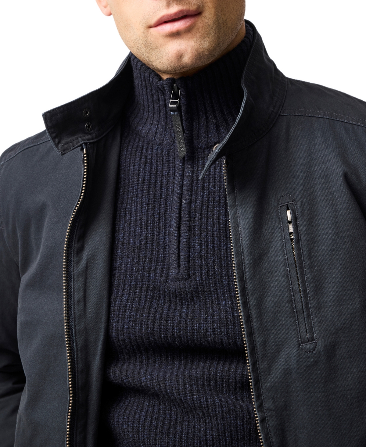 Rodd & Gunn Robbies Road Quarter Zip Sweater In Black
