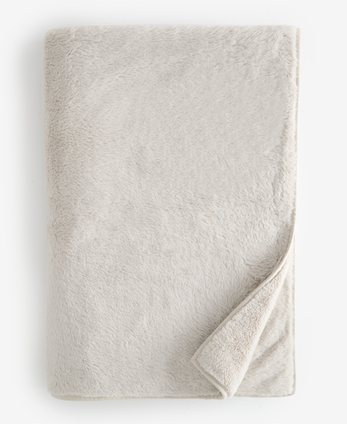 Hotel Collection Double-sided Faux-fur Throw, 50" X 70", Macy's Exclusive In White