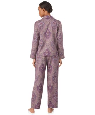Petite 2 Piece Long Sleeve Top and Pants Pajama Set