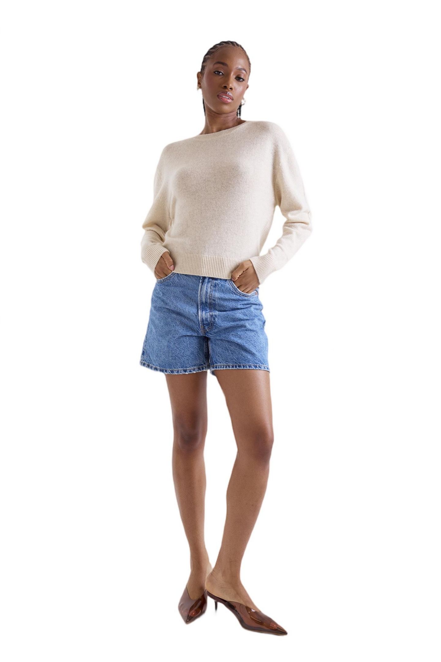 Женский свитер 1982 Maila Long Sleeve Cashmere, цвет: Белый — фото 2