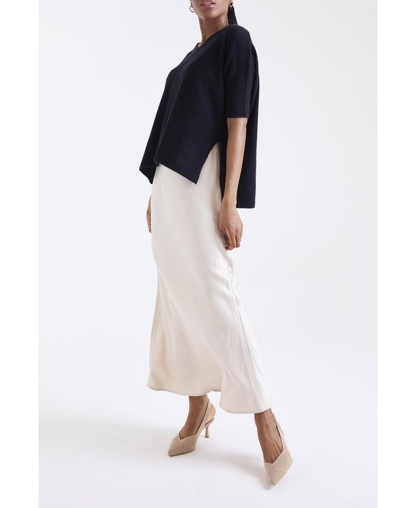 Женский свитер 1982 Venetia Vee V-Neck Cashmere, цвет: Чёрный — фото 6