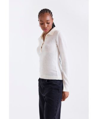 Women's Amaya Button 100% Cashmere Polo Top