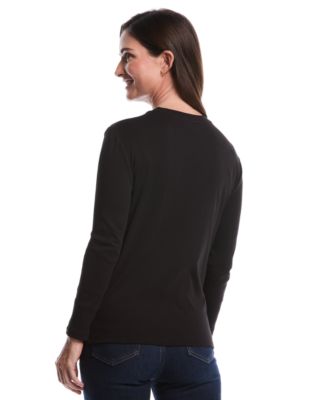 Petite Laced Long Sleeve Top