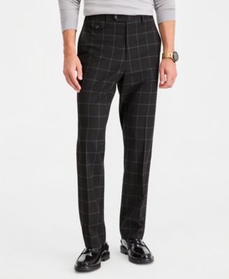 Men's Classic-Fit Windowpane Suit Separates Pants