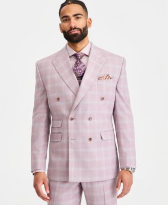 Men's Classic-Fit Double-Breasted Dusty Rose Suit Separates Jacket 