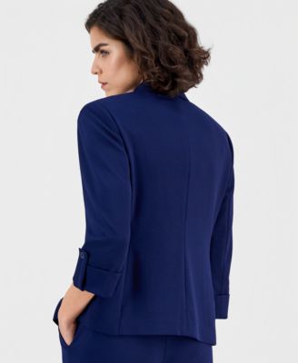 Petite Notched-Collar One-Button Jacket