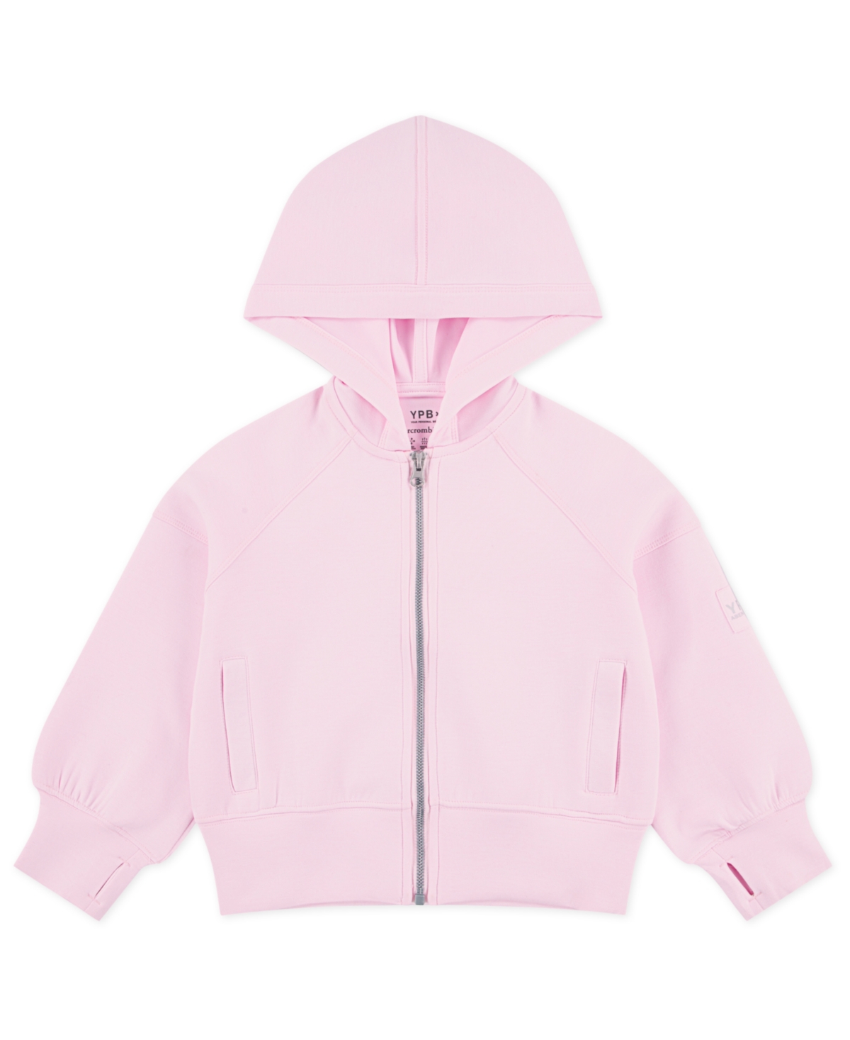 Abercrombie Girls Ypb Neoknit Full-zip Hoodie In Pink