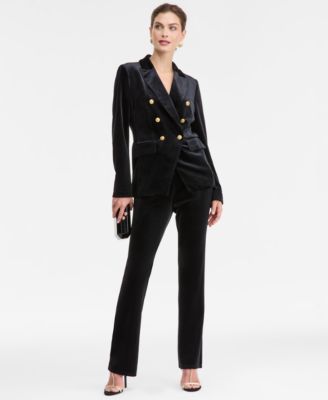 Women's High-Rise Velvet Pants, Macy's Exclusive