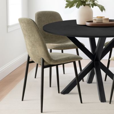 5-Piece Modern Dining Set with 39.5 Inch Round Table and 4 Chairs, Multiple Color Options for Kitchen & Dining Room-Maison Boucle