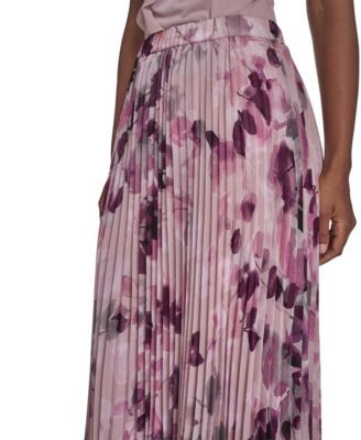 Petite Printed Chiffon Midi Skirt
