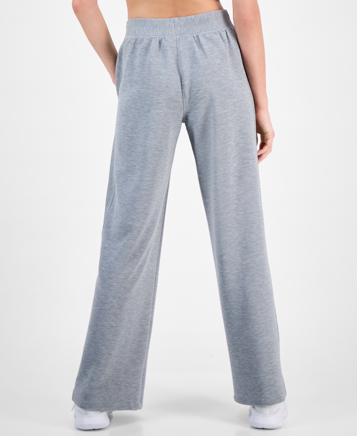 Id Ideology Women's Ribbed Knit Wide Leg Pants, Macy's Exclusive In Gray