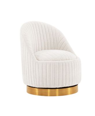 Leela Modern 31.5" Chenille Upholstered Swivel Accent Chair
