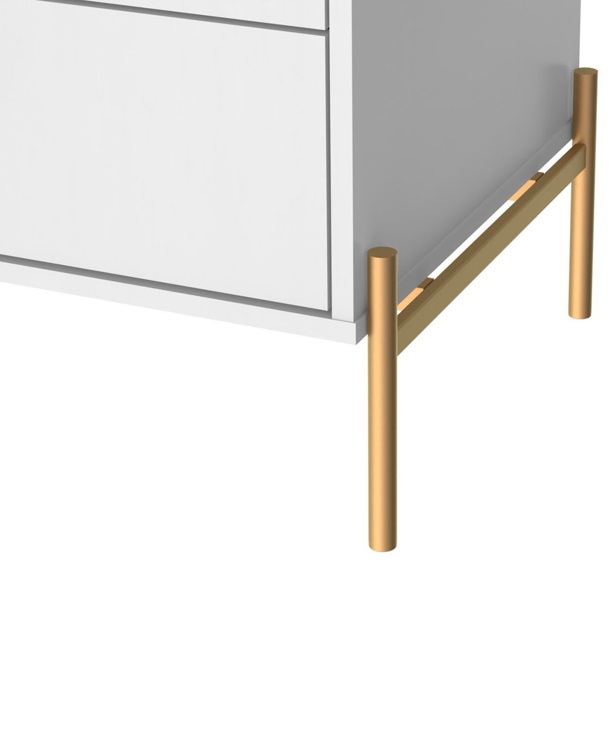 Manhattan Comfort Jasper 22.08" Wood 2-drawer Nightstand In White