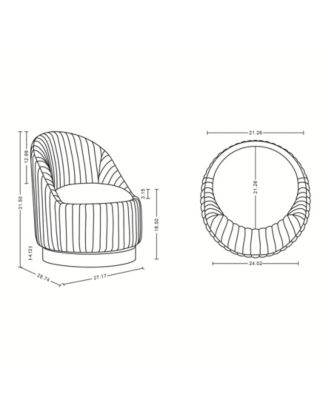 Leela Modern 31.5" Chenille Upholstered Swivel Accent Chair