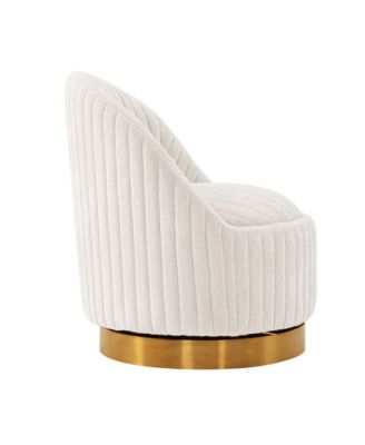 Leela Modern 31.5" Chenille Upholstered Swivel Accent Chair