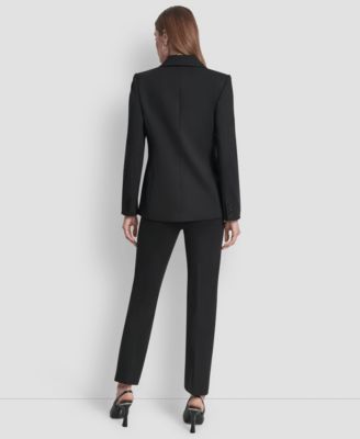 Petite 2-Button Notch Collar Ponte Jacket