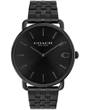 Men's Elliot Ionic Plated Black Stainless Steel Bracelet Watch, 43mm