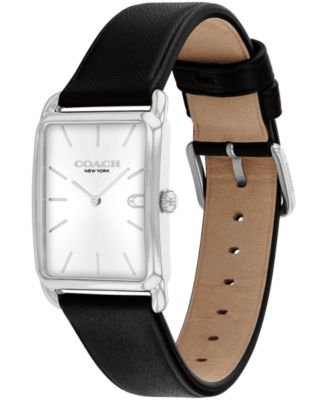 Men's Elliot Black Leather Strap Watch, 32 x 36mm
