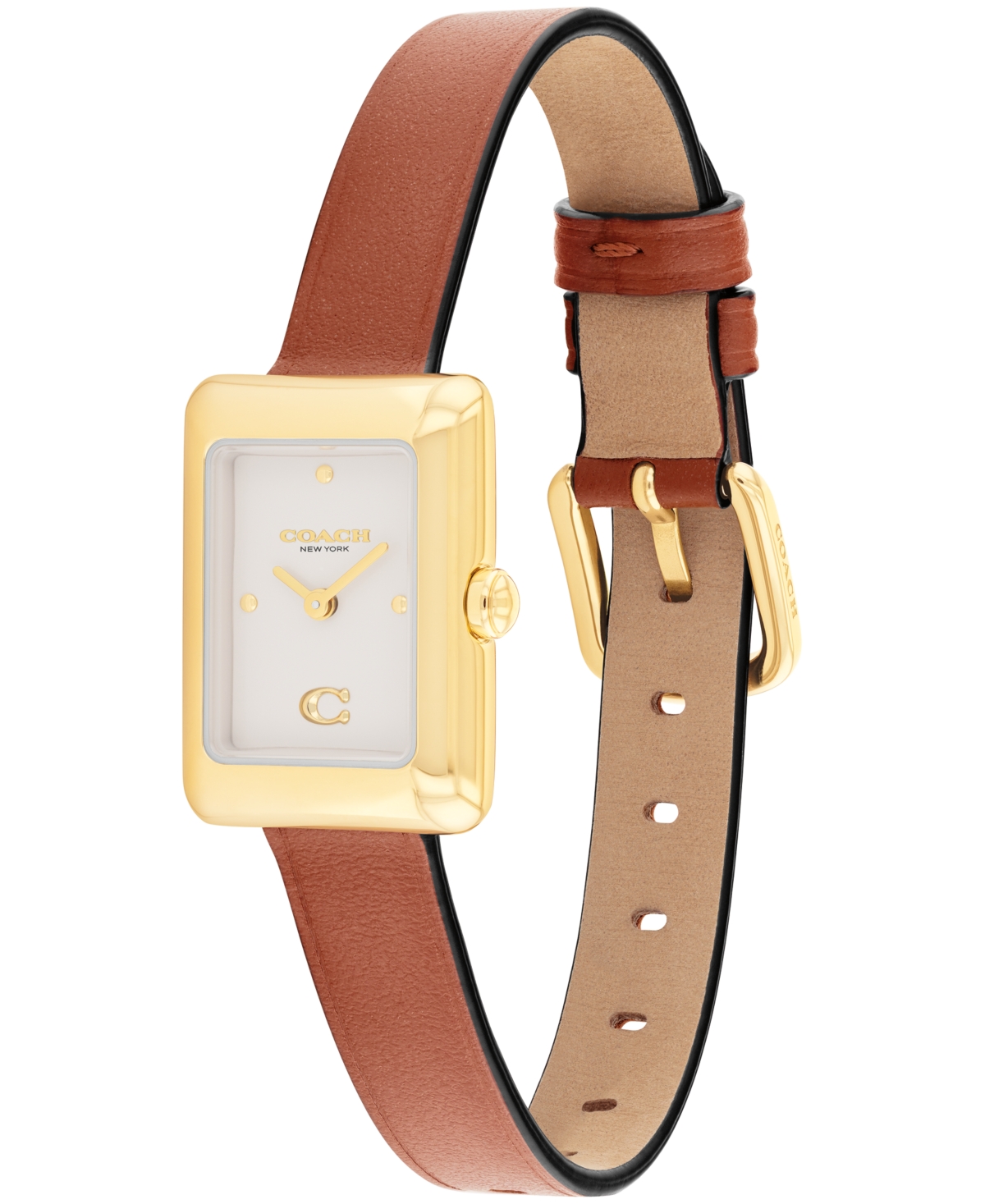 Coach Women's Mara Saddle Leather Strap Watch, 19 x 26mm