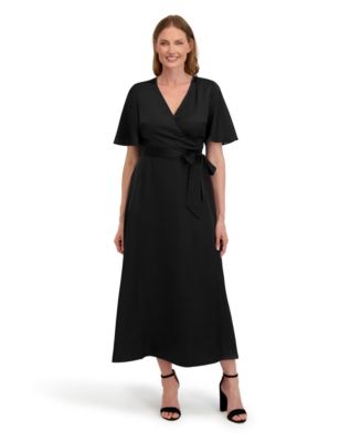 Laundry by Shelli Segal Women's Madison Wrap Dress - Black onyx