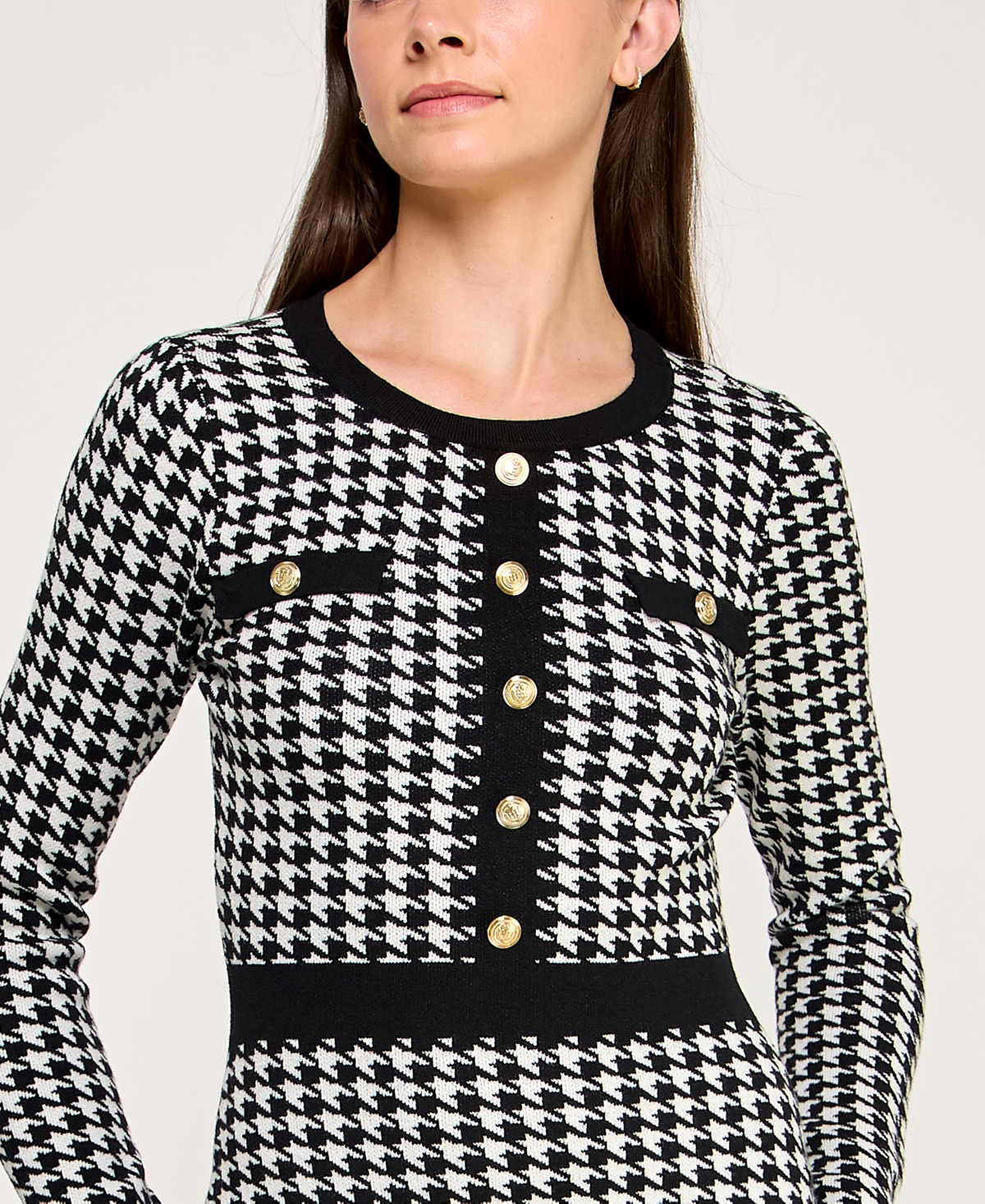 Bcx Juniors' Long Sleeve Crewneck Sweater Dress