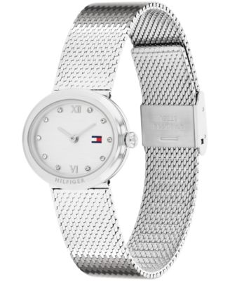 Women's Quartz Silver Tone Stainless Steel Mesh Bracelet Watch, 25mm